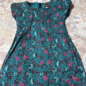 Floral Teal Dress with Pink Accents